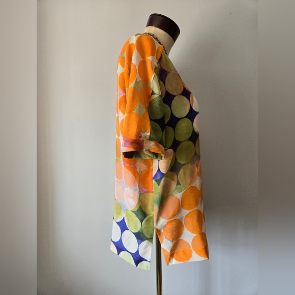 TIGER OF SWEDEN 100% Silk Circle Pattern Blouse. Size 36/ Small - Picture 6 of 16